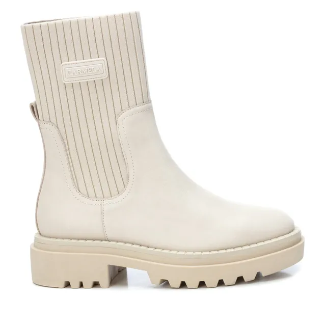 Carmela 16018502 bottine cuir blanc chelsea plate
