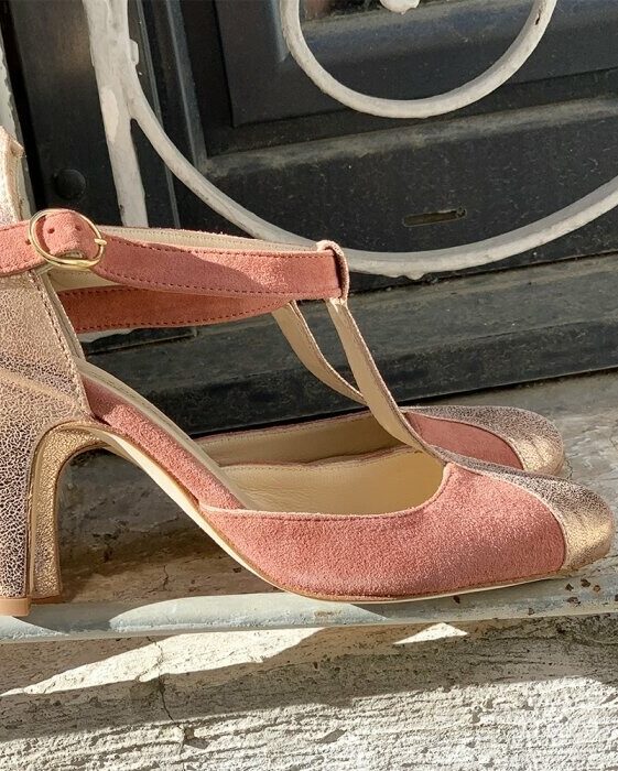 Dessine Moi Un Soulier Salome salome velours rose gold pointure 35