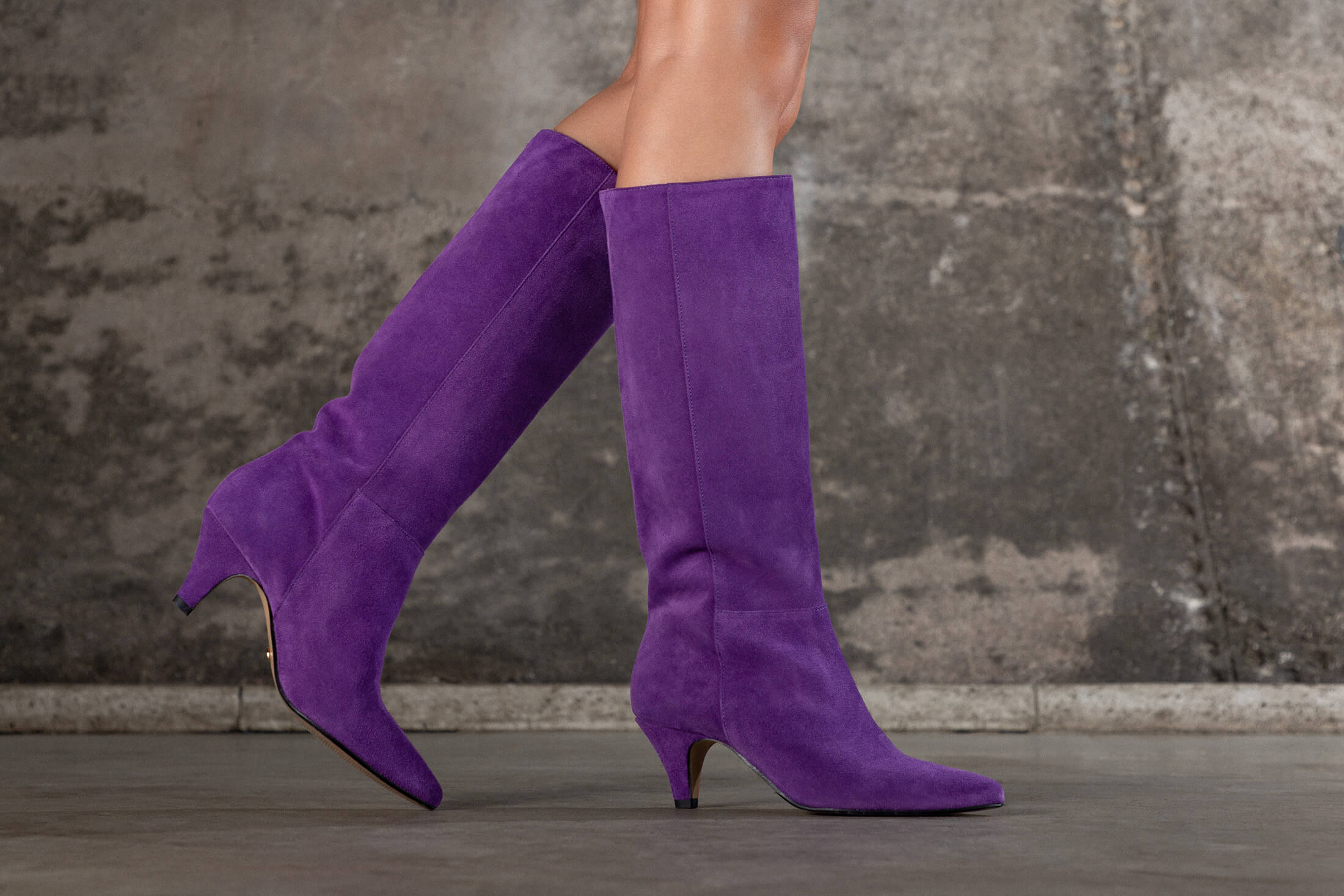 Coralie Masson Billie bottes cuir violet talon 7cm