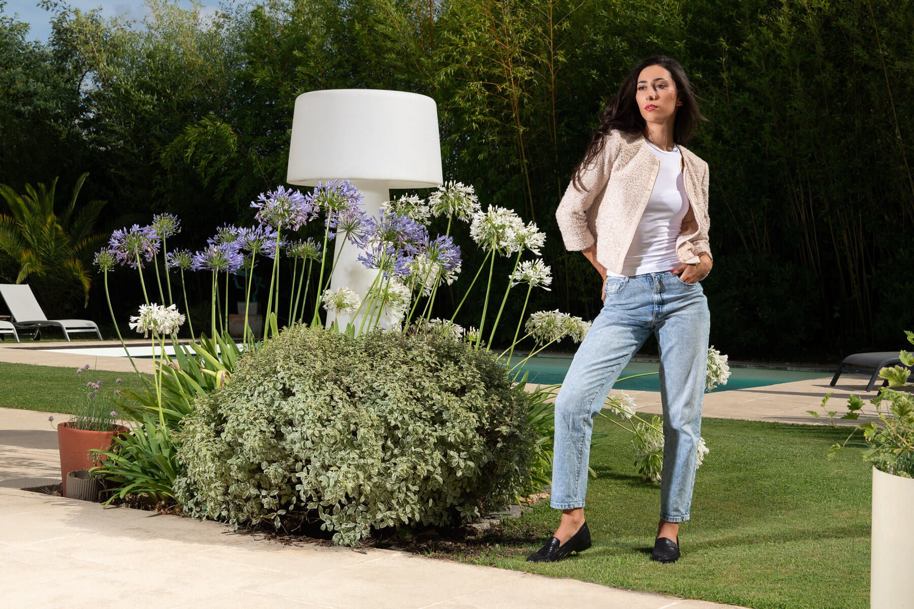 Coralie Masson Joey mocassins cuir noir irisé talon 2 cm