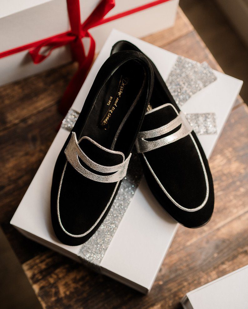 Dessine Moi Un Soulier Romy mocassin plat velours noir