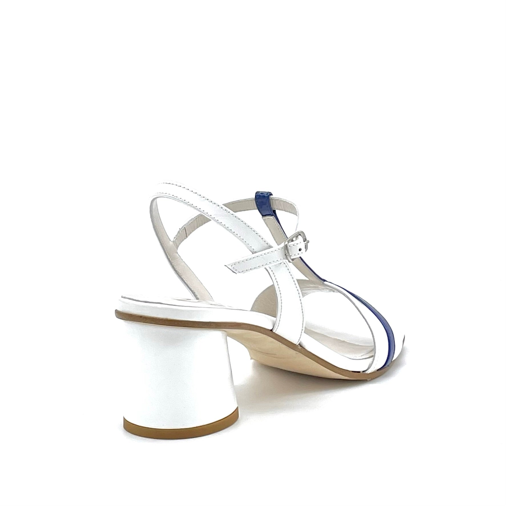 Elata 15148-2 sandales vernis blanc bleu talon 5,5 cm