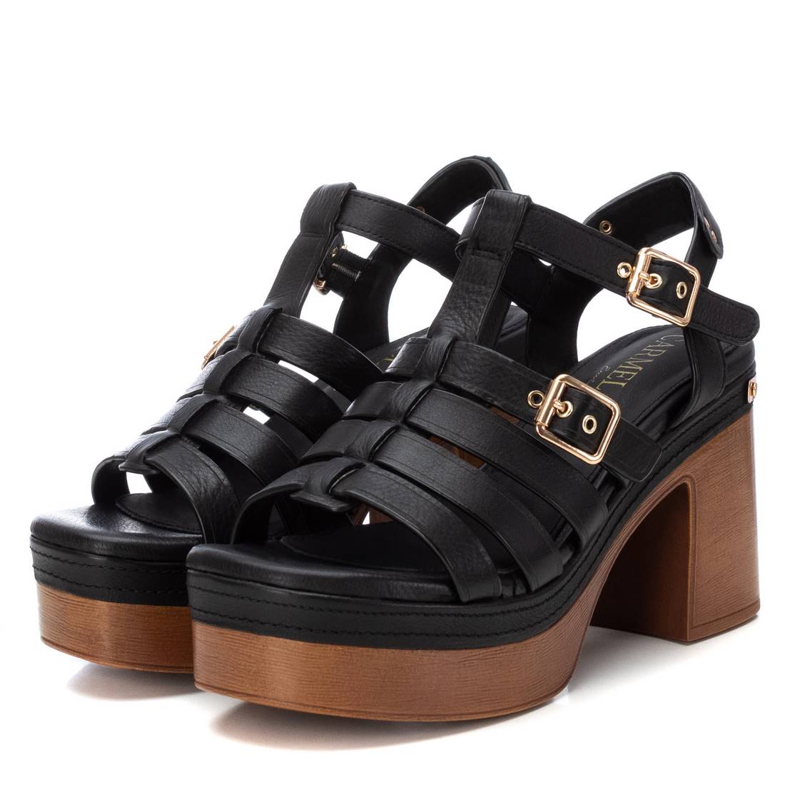 Carmela 16138104 sandales cuir noir talon 10cm