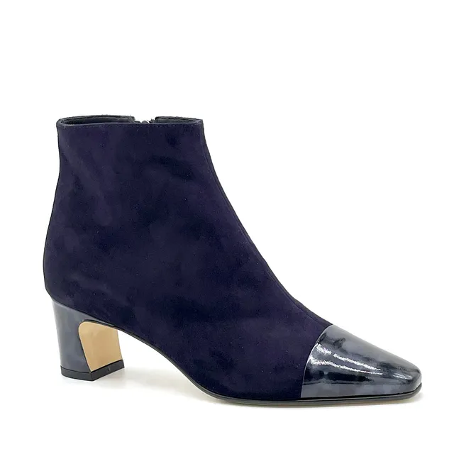 ELATA 56539 bottines daim noir vernis écaille 5,5 cm