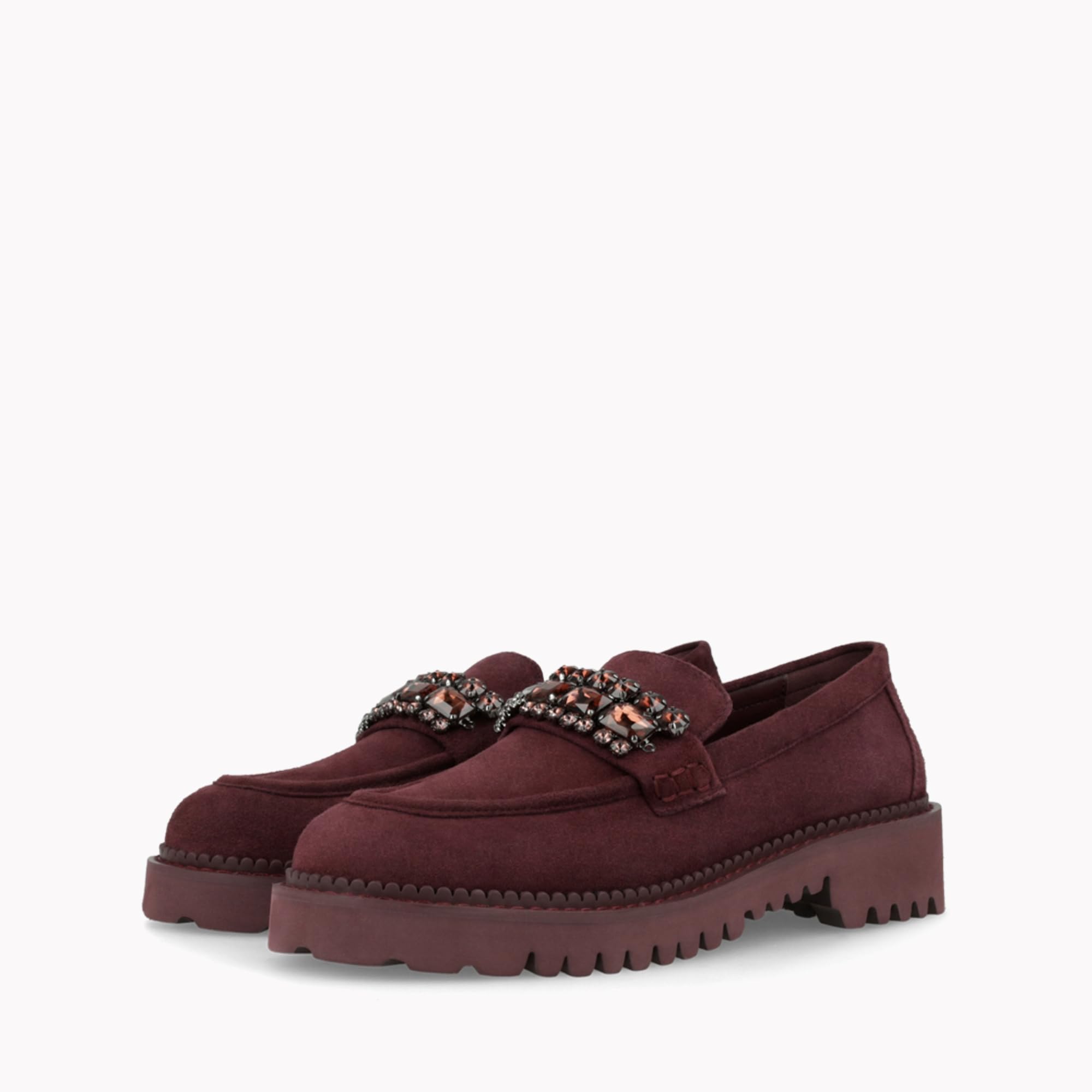 LODI A-TUL5728 mocassins cuir bordeaux plats