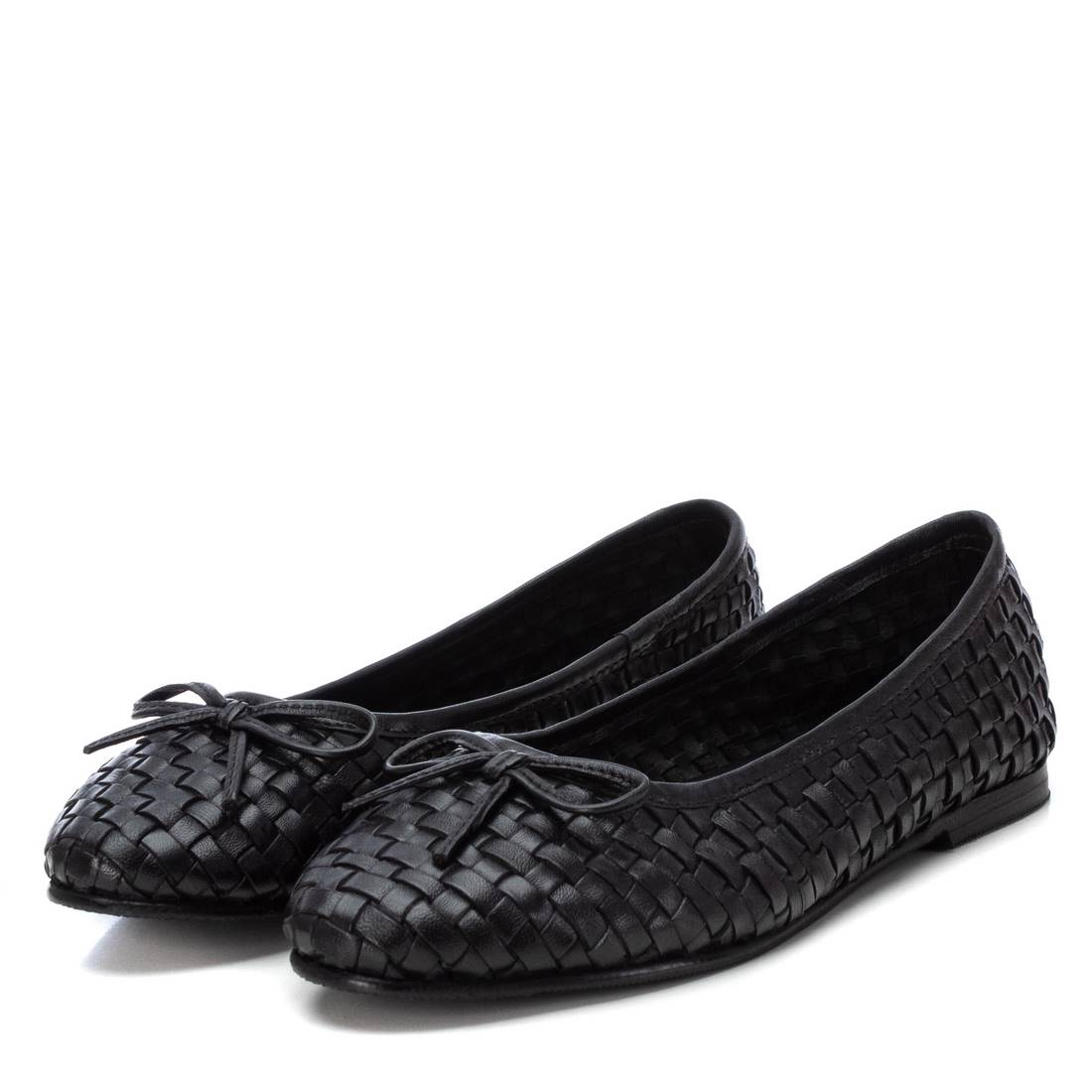 Carmela 16163903 ballerine femme noir cuir tressé