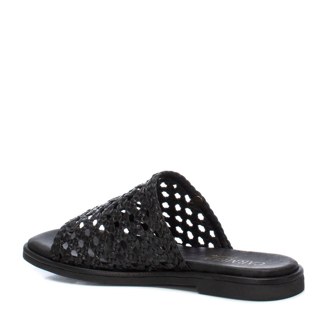 Carmela 16148903 sandales cuir noir plates