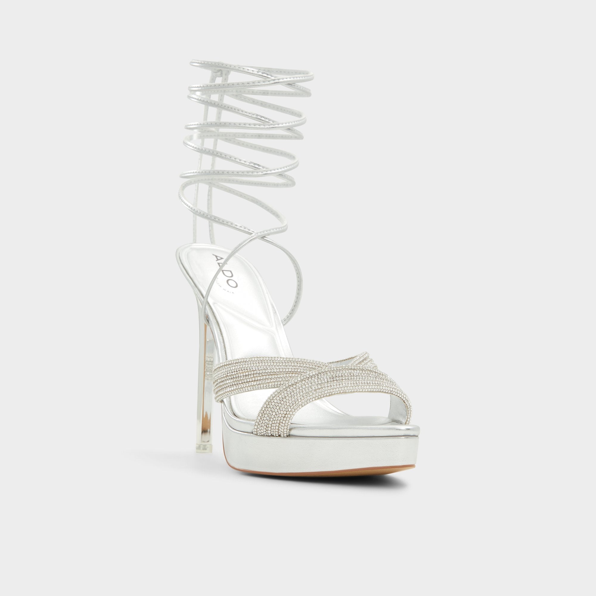 Aldo Vivyana sandales talon strass argenté