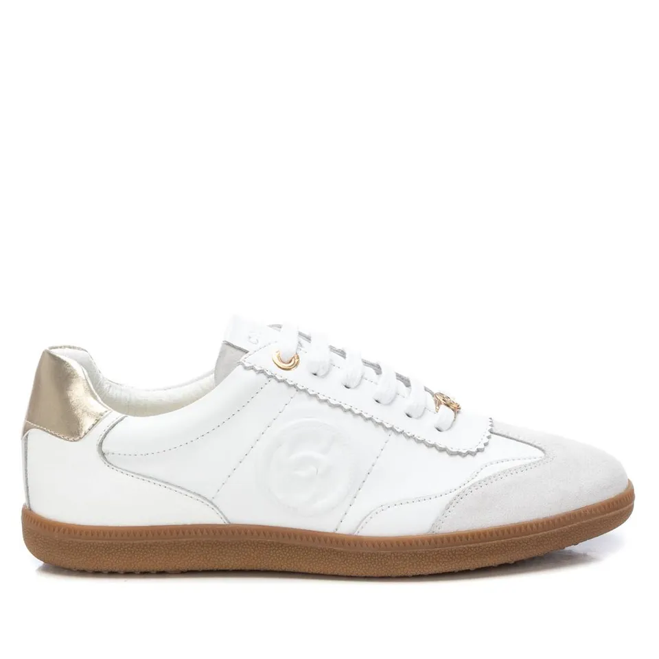 Carmela 16206004 basket cuir blanc lacets