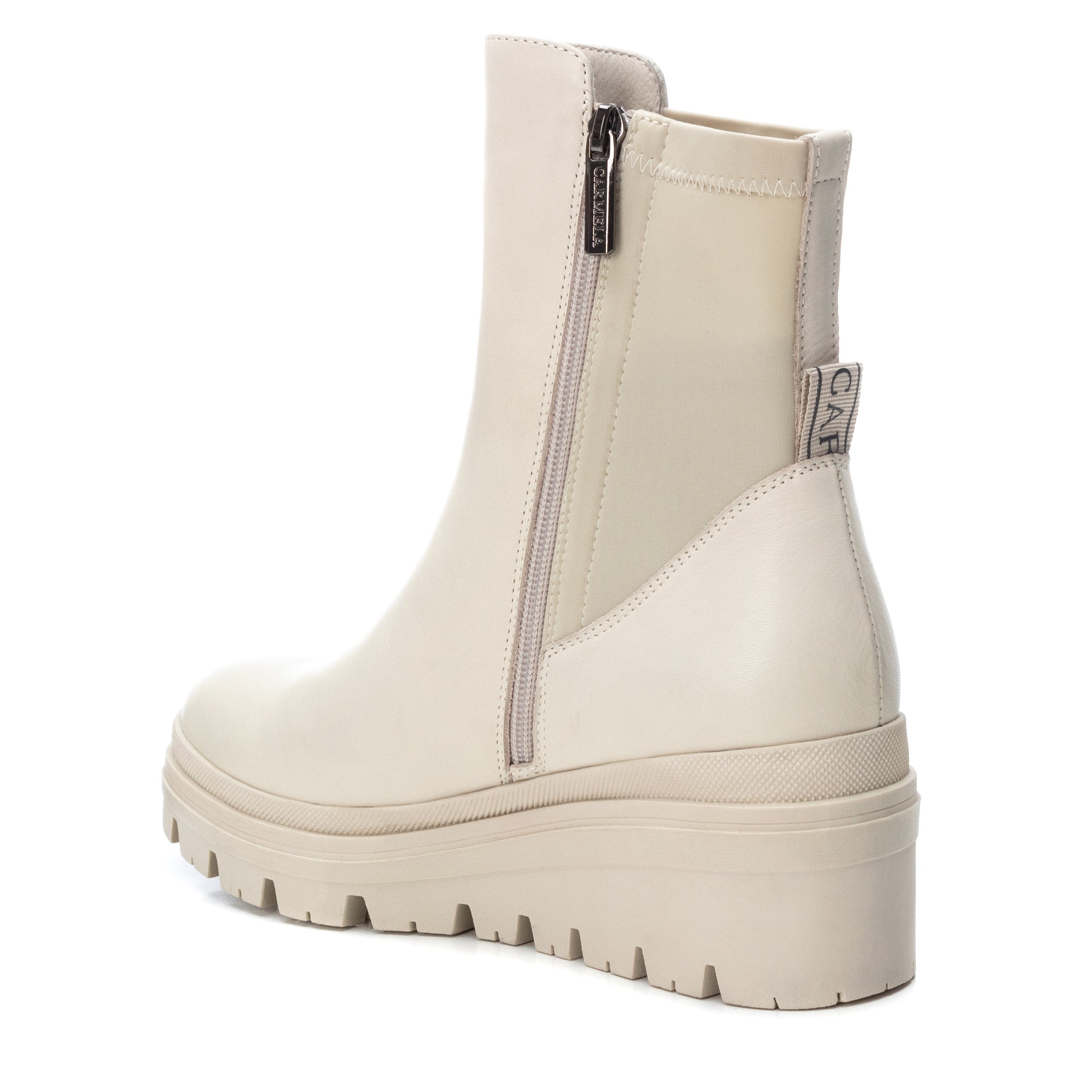 Carmela 16022902 chelsea blanc cuir compensé 6 cm