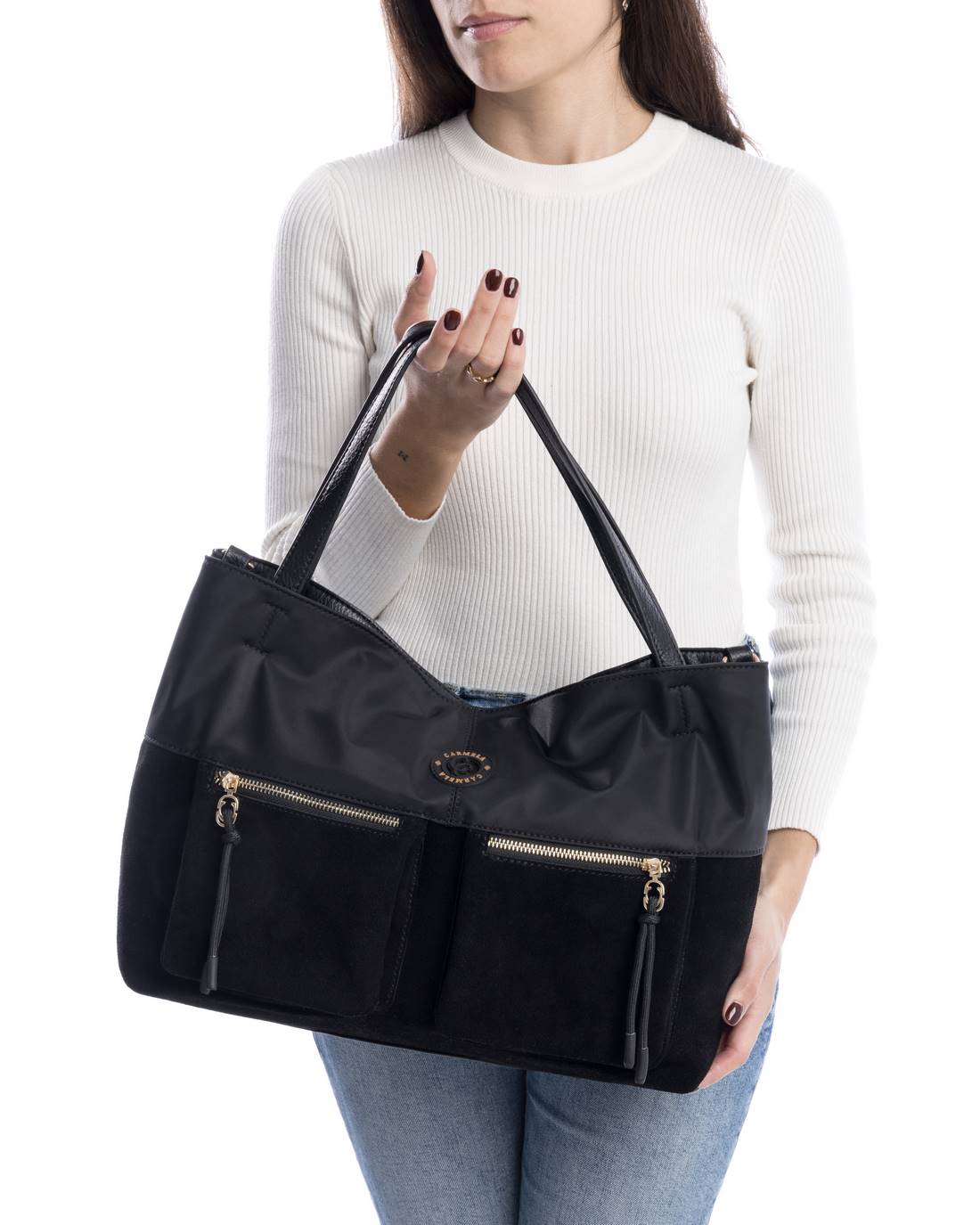 Carmela 18611604 sac épaule femme noir 29x43 cm