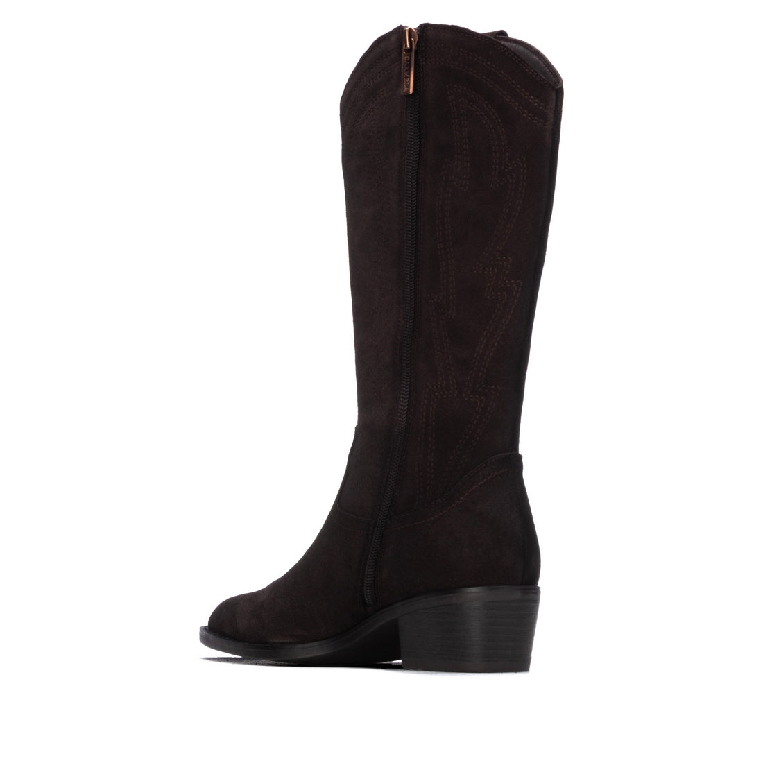 Carmela 16438101 botte marron suède talon bas