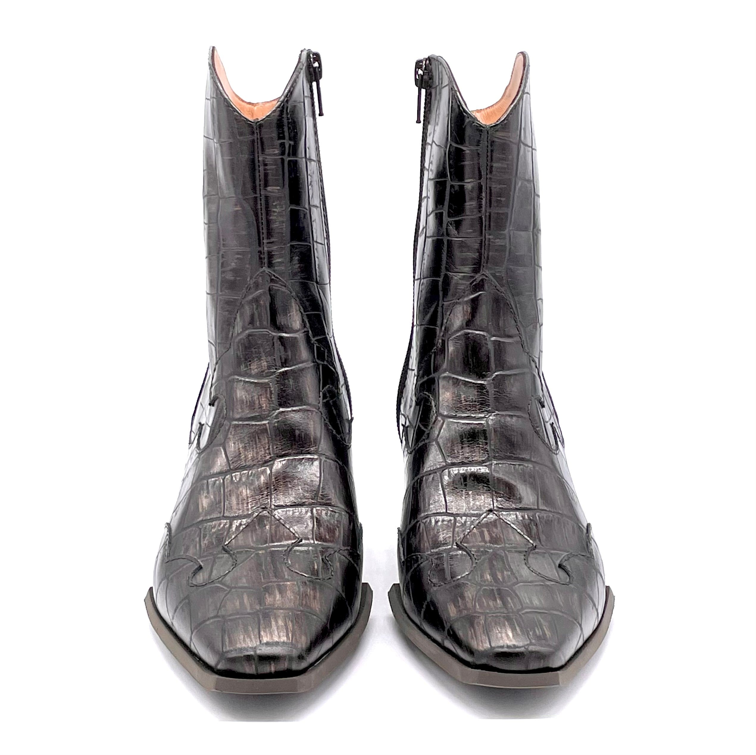 Elata 51520_4 botte texane cuir marron talon 5,5 cm