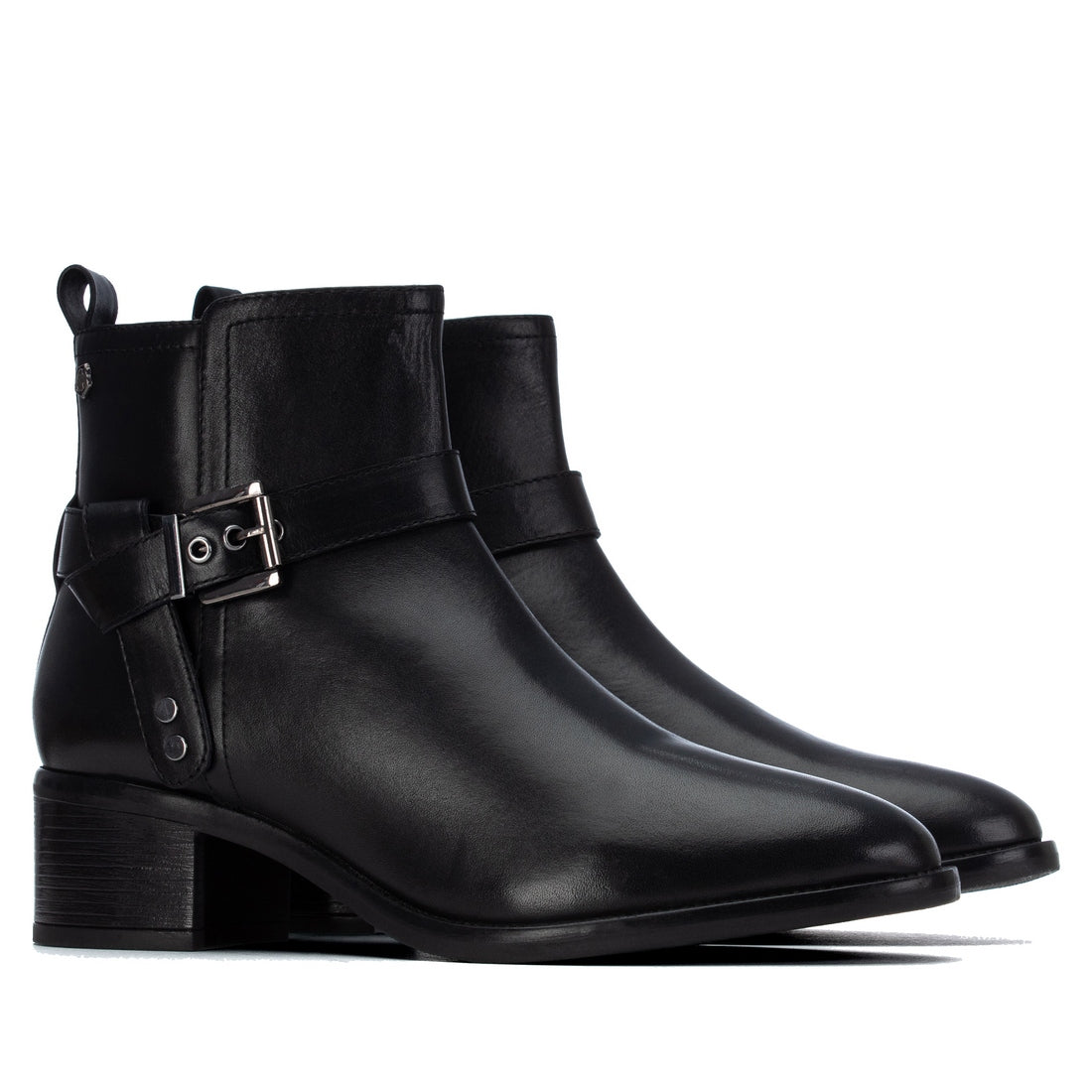 Carmela 16416301 bottine cuir noir talon bas