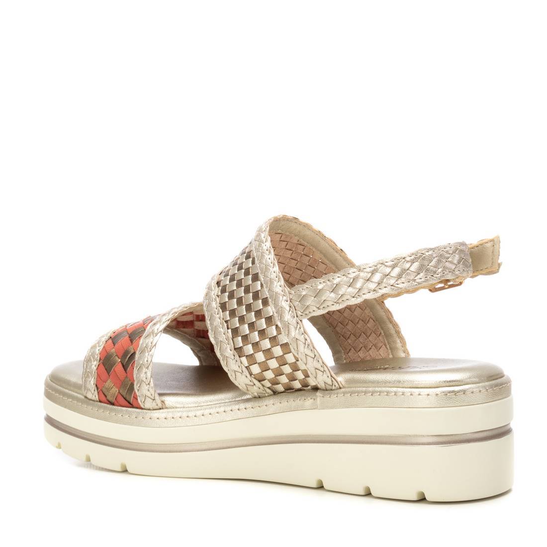 Carmela 16225501 sandale cuir or tressée boucle cheville