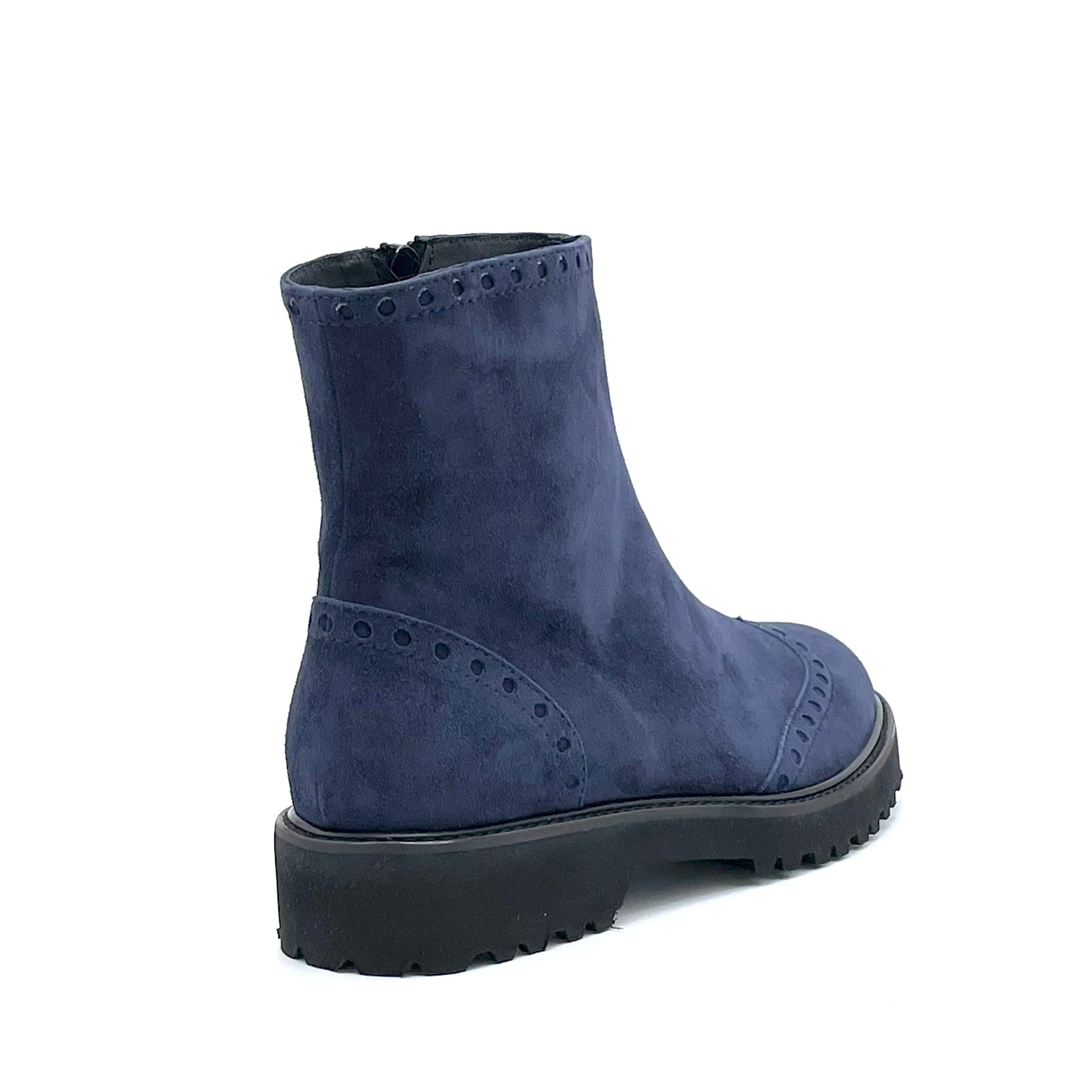 ELATA 52549 bottines daim bleu petit talon 3 cm