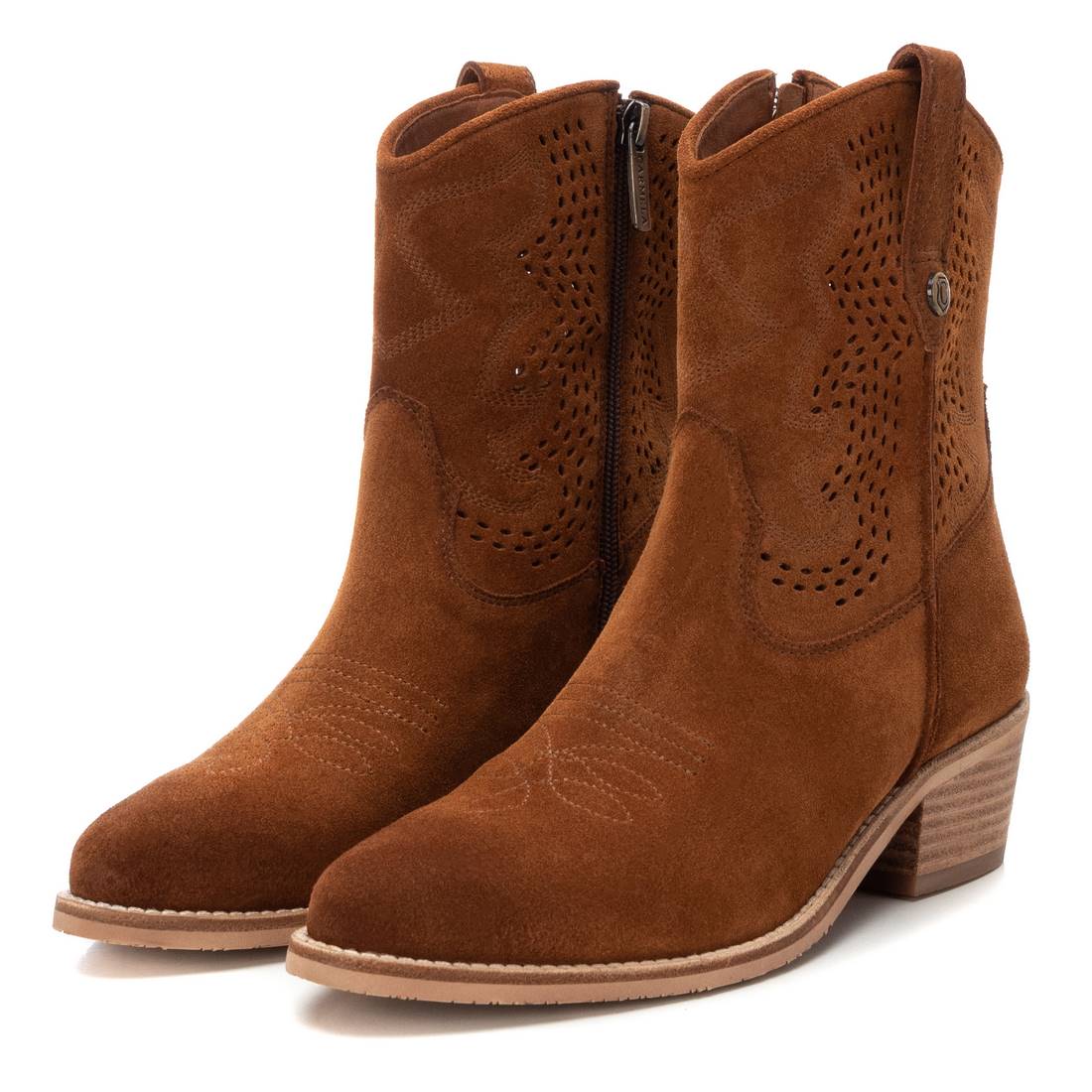 Carmela 16137001 bottine santiag cuir marron 5 cm