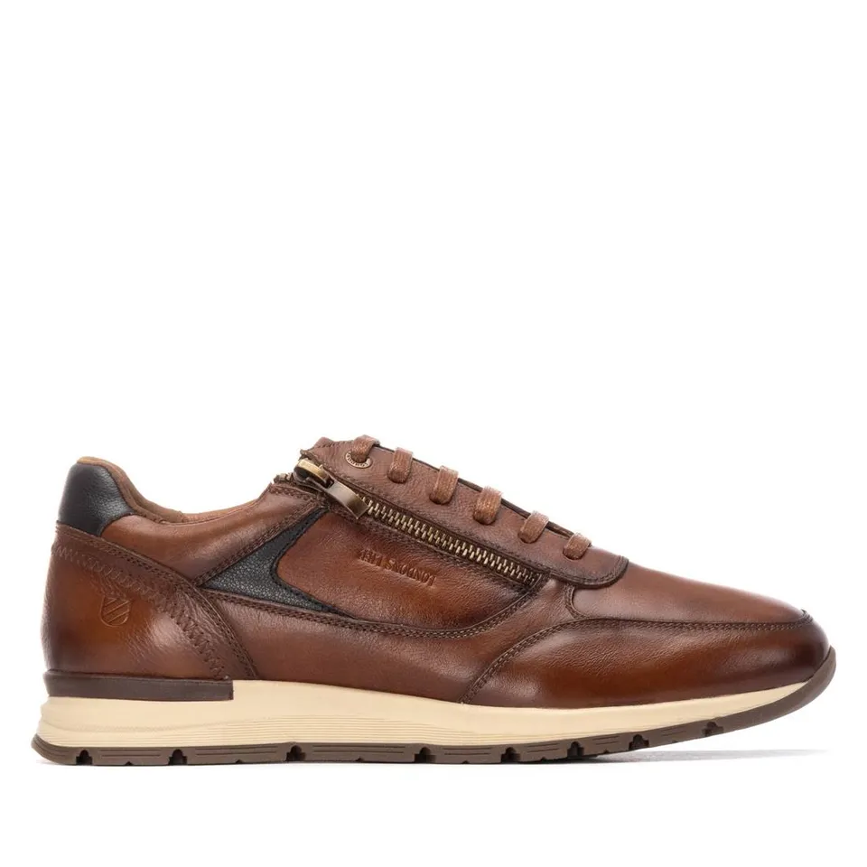Carmela 16267702 basket homme cuir camel fermeture zip