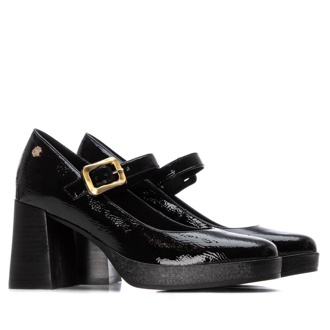 Carmela 16253503 escarpin noir verni talon large