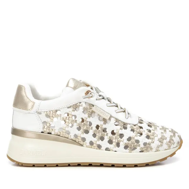 Carmela 16228701 basket cuir blanc tressé