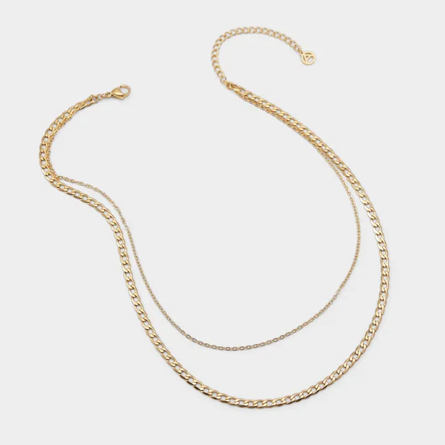 ALDO Lovechain collier double chaîne doré