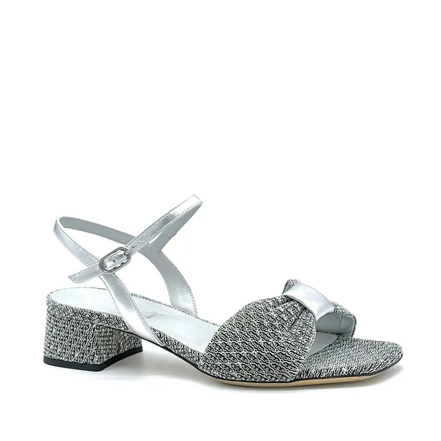 Elata 14130 sandales cuir argenté talon 3,5 cm