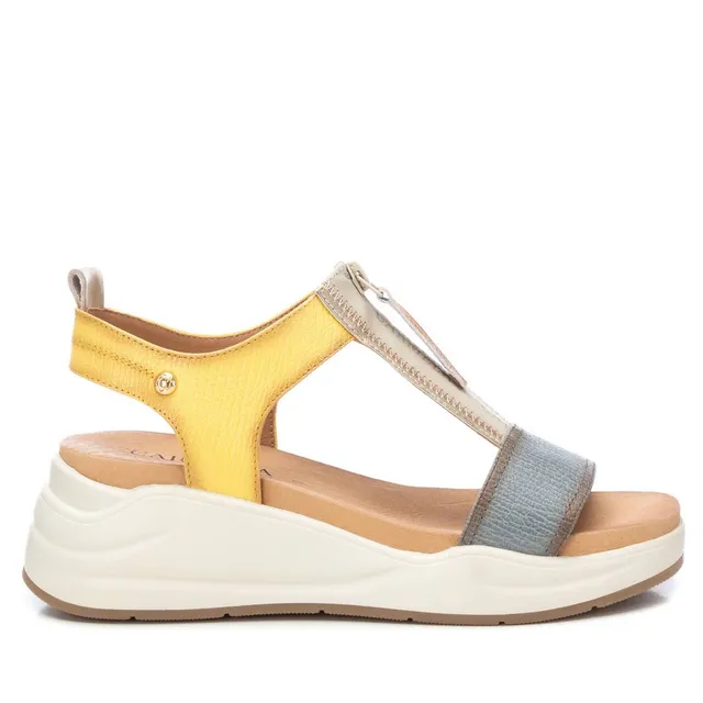 Carmela 16155005 sandales cuir bleu zip plat