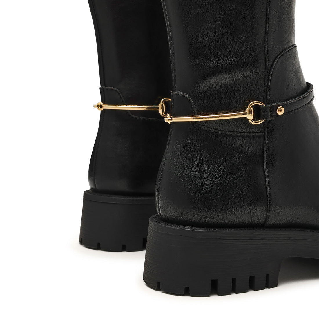Steve Madden Longshot botte haute cuir noir talon 3,5 cm