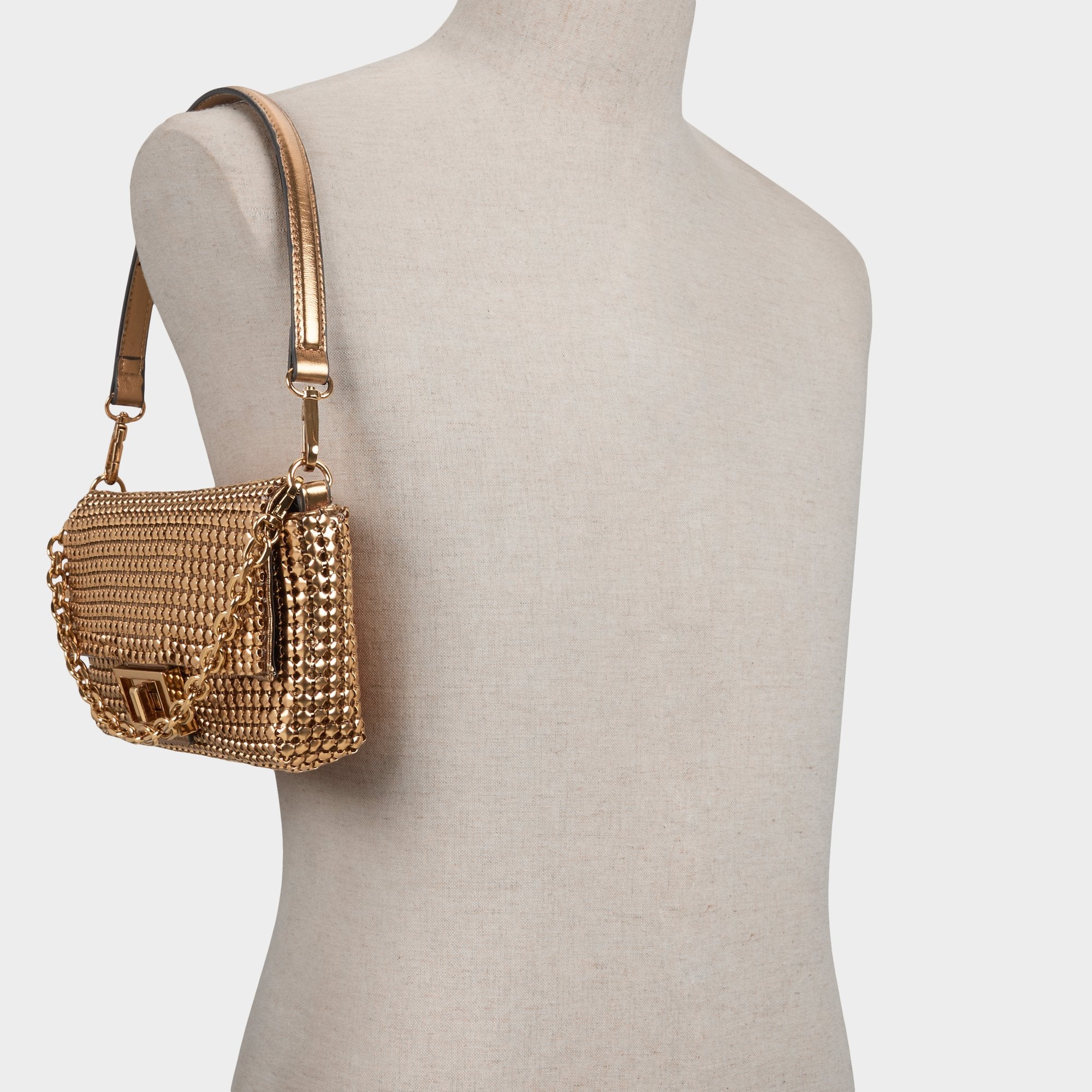 Aldo Caiseyyx sac à main doré strass soirée