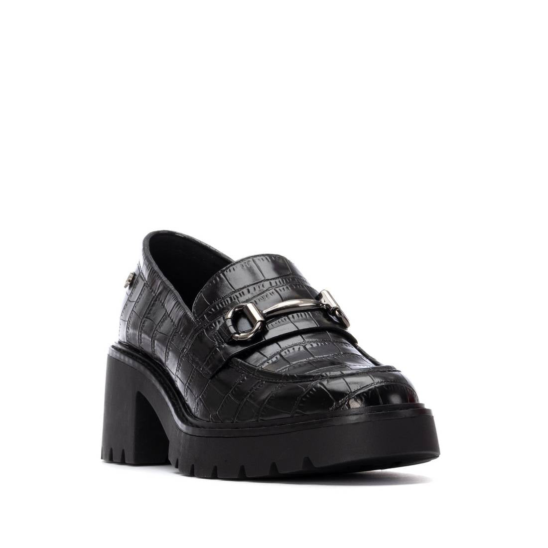 Carmela 16256601 mocassin femme noir talon moyen