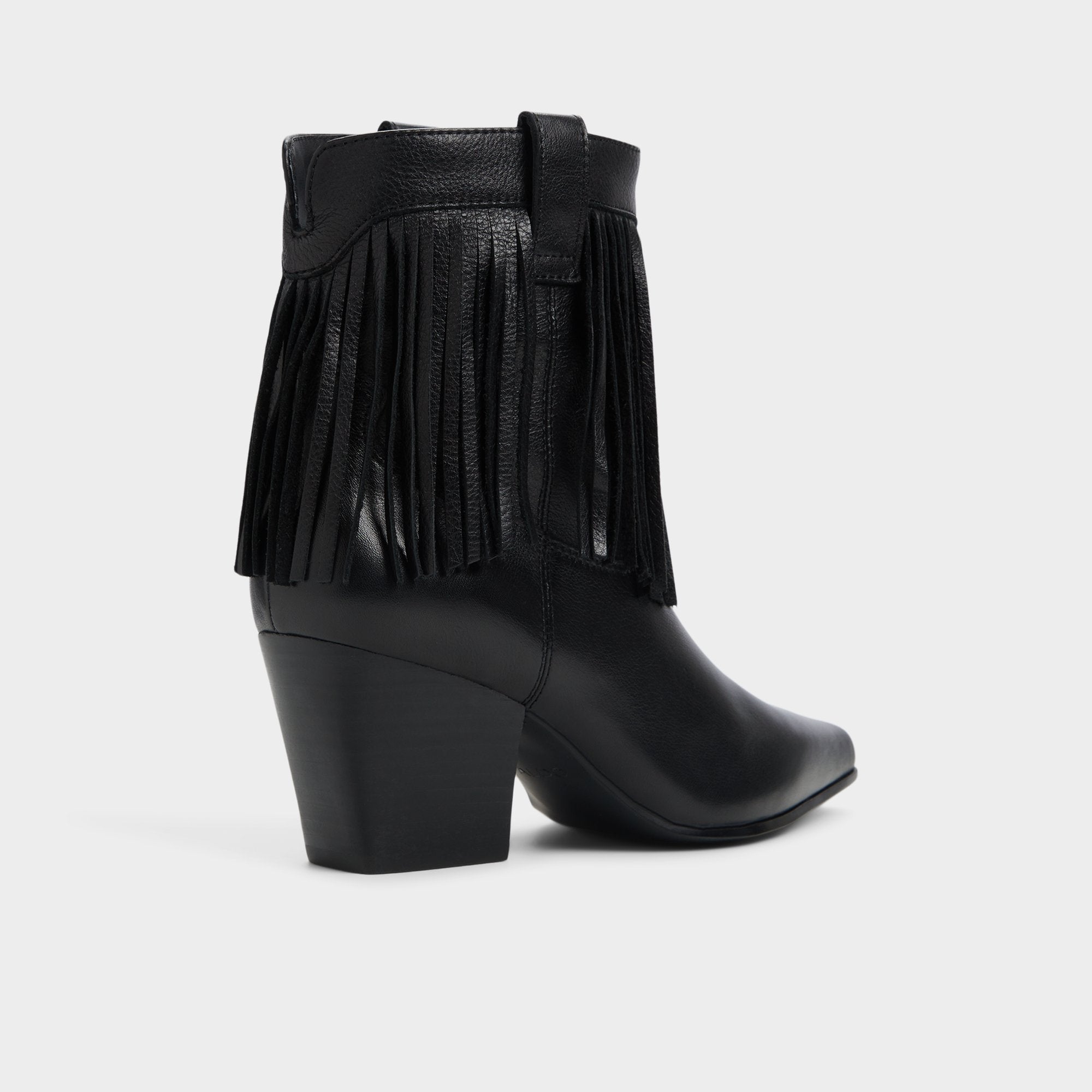 ALDO Jollene bottines cuir noir franges femme