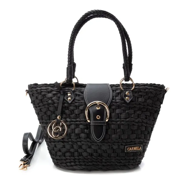 Carmela 18615602 sac raphia noir 24x39 cm