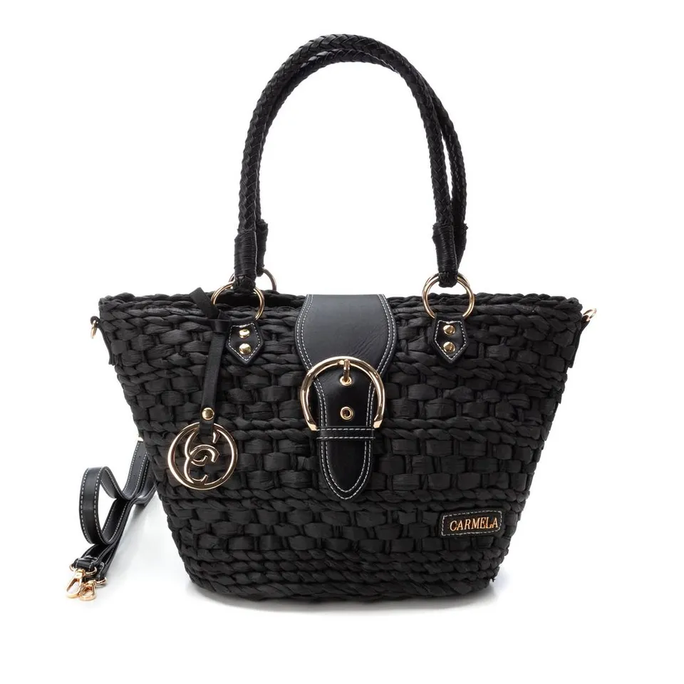 Carmela 18615602 sac raphia noir 24x39 cm