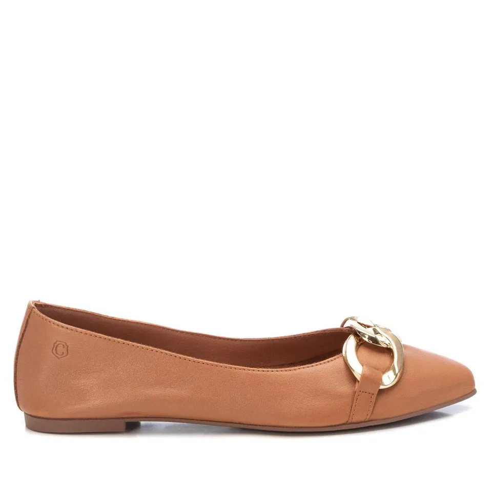 Carmela 16055102 ballerines femme cuir marron chaîne