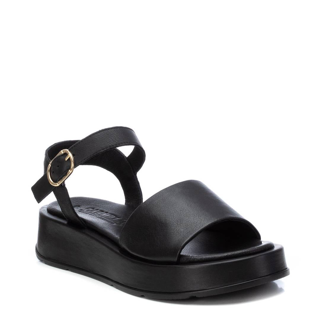 Carmela 16077507 sandale cuir noir plateforme 4 cm