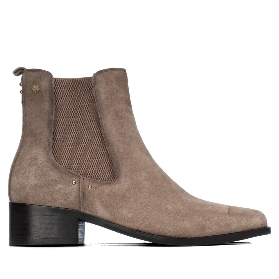 Carmela 16414302 bottine chelsea taupe cuir talon bas