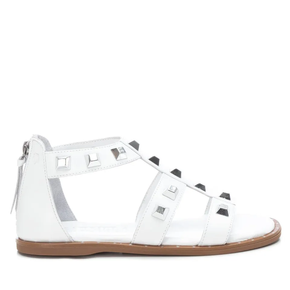 Carmela 16055404 sandales femme blanc cuir plat