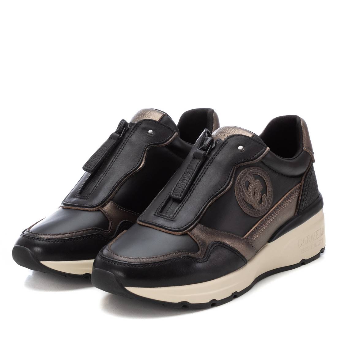 Carmela 16183001 sneaker cuir noir semelle amovible