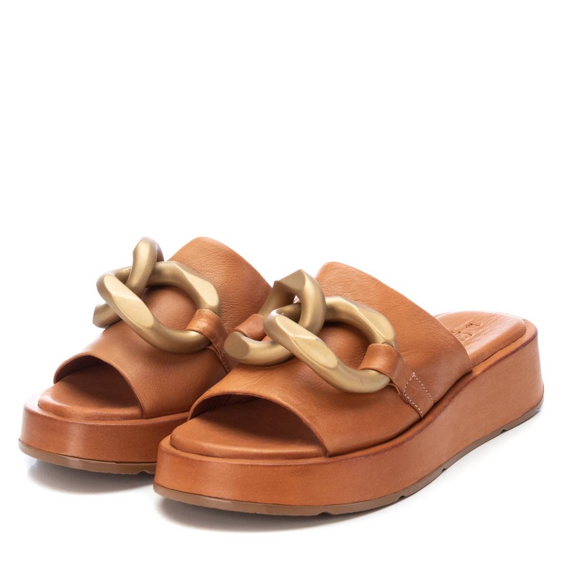 Carmela 16077401 mule marron cuir plateforme 4 cm