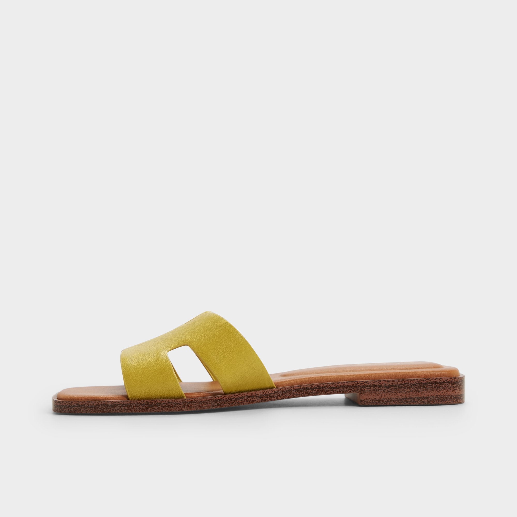 ALDO Itsandal sandale plate jaune moutarde
