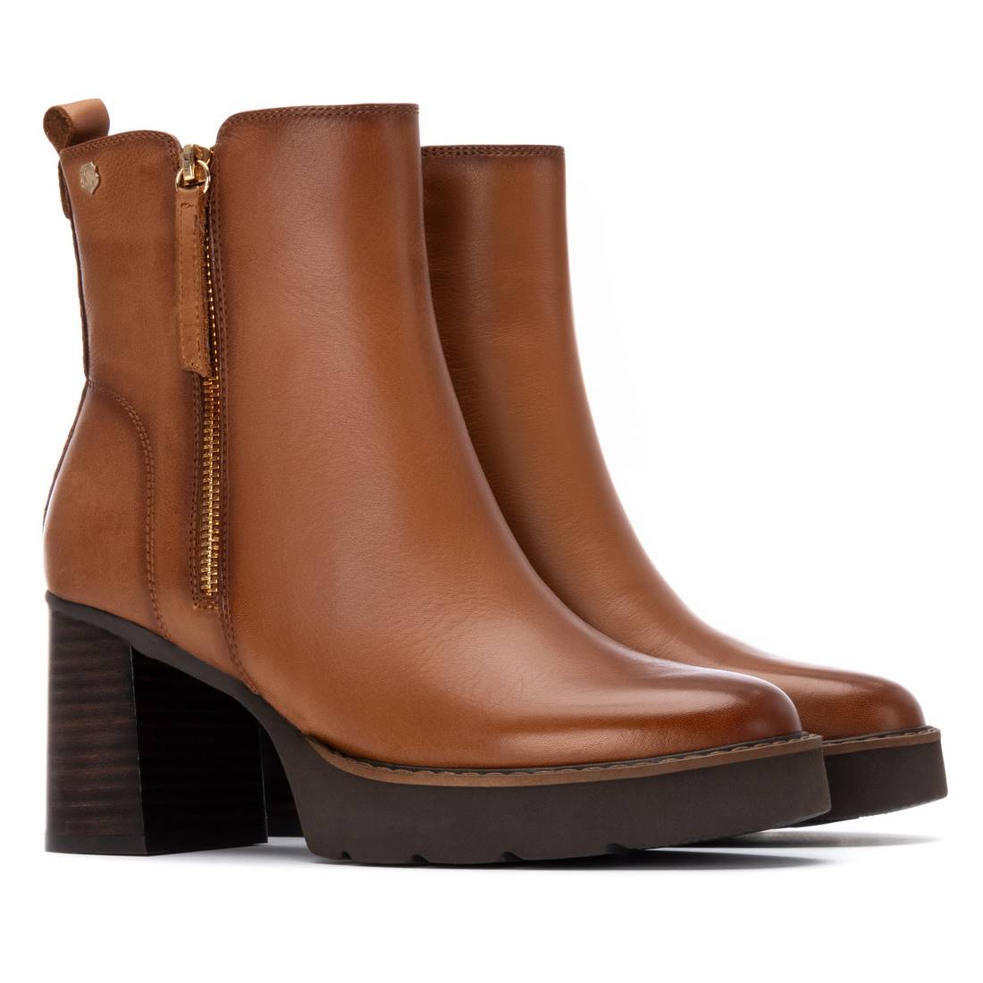 Carmela 16260201 bottines femme cuir camel talon haut
