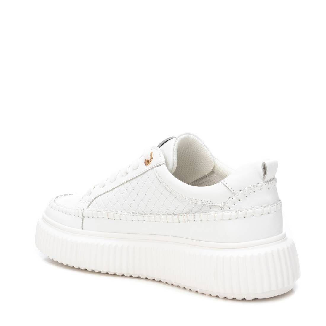 Carmela 16229602 basket blanche cuir tressé