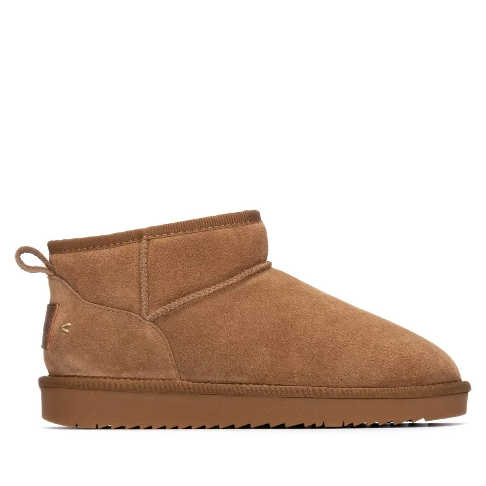 Carmela 16263502 bottine femme cuir camel fourrée plate