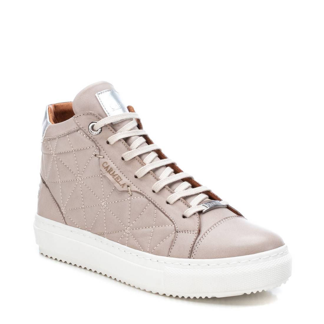 Carmela 16027402 baskets montantes cuir blanc zip