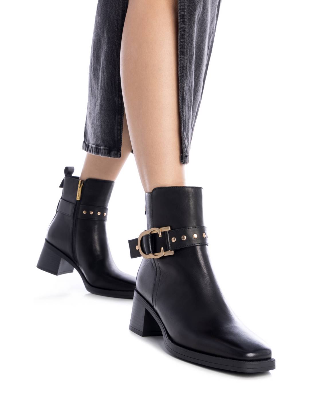 Carmela 16199902 bottine cuir noir talon 7 cm