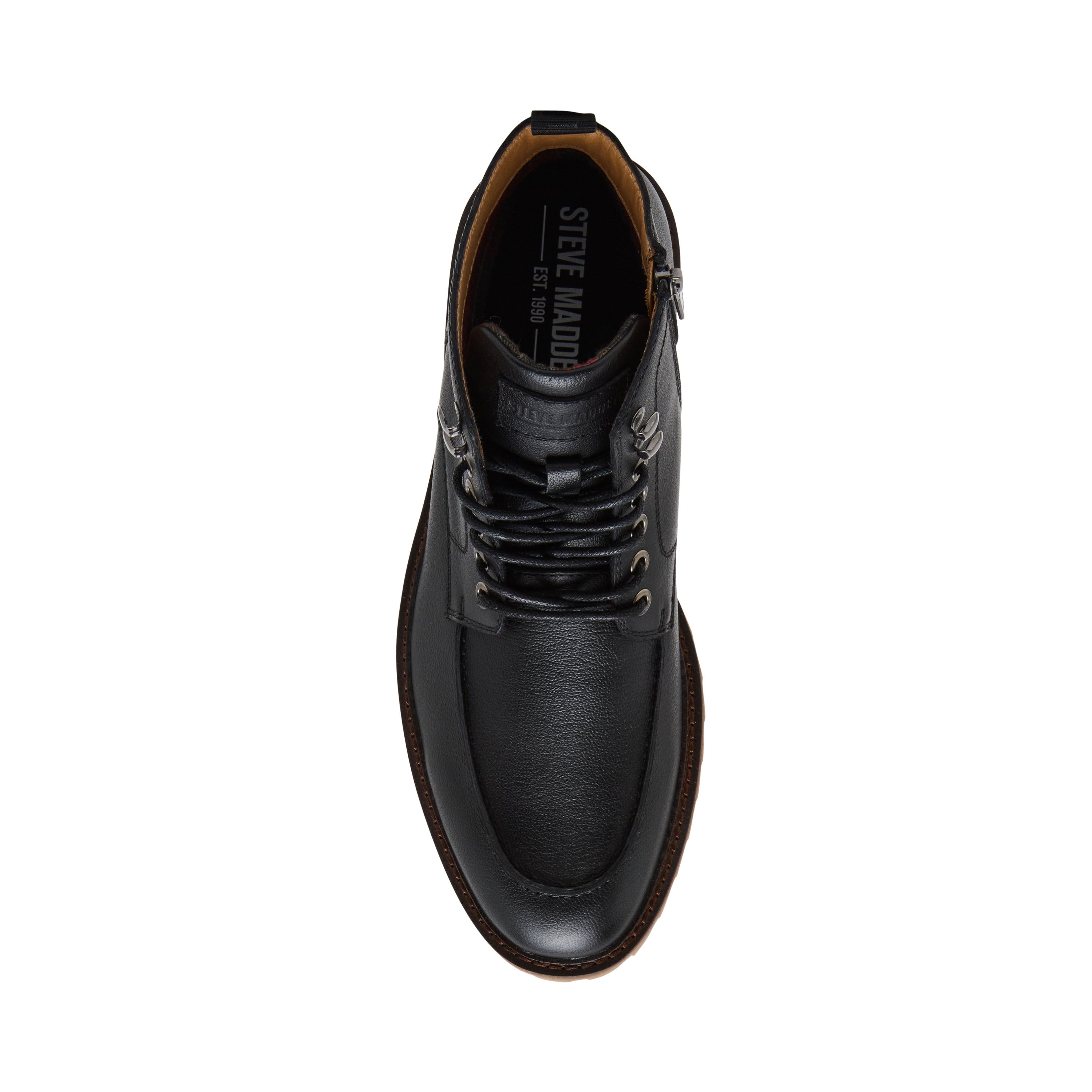 Steve Madden Patroane bottes cuir noir homme lacets