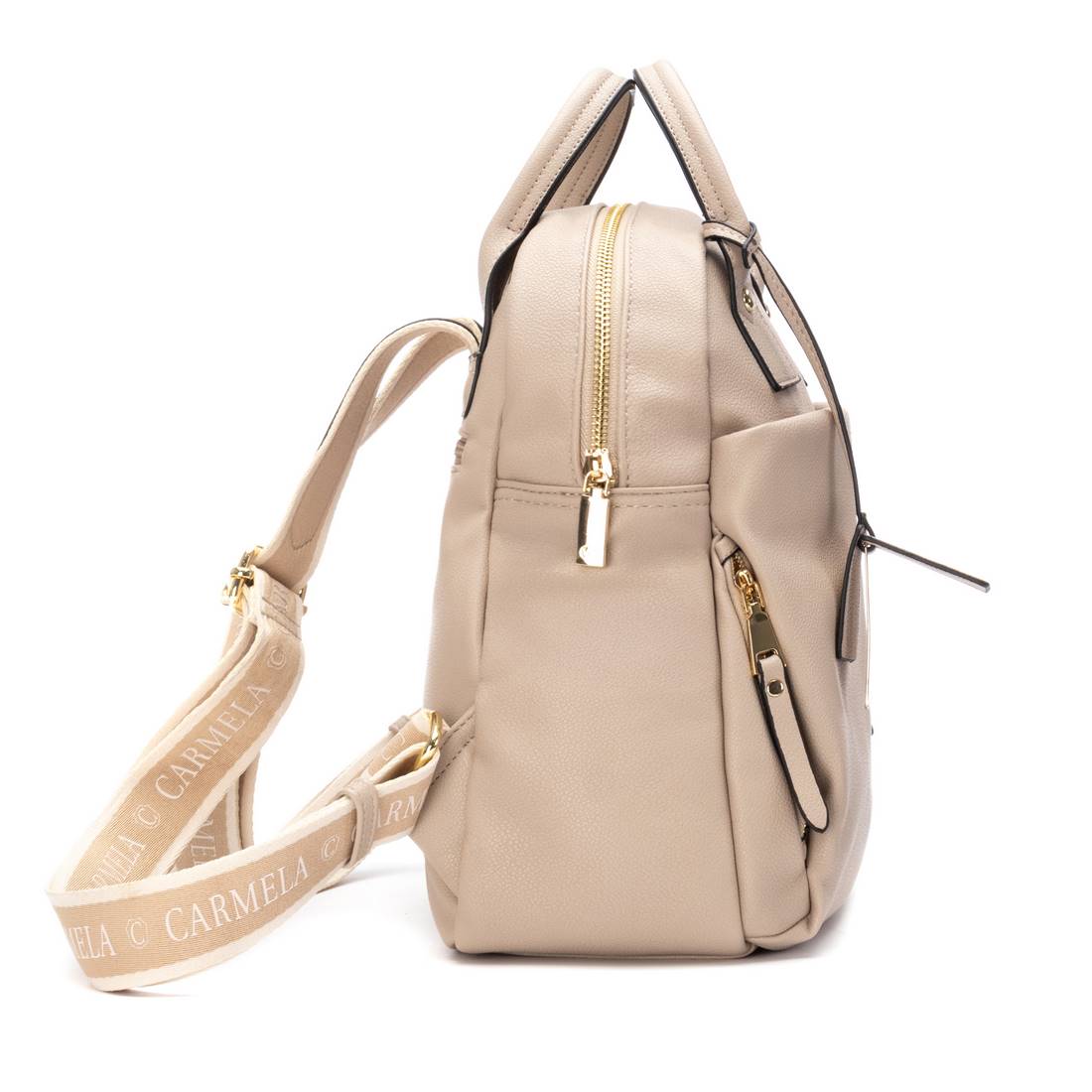 Carmela 18616402 sac à dos beige simili cuir bandoulière