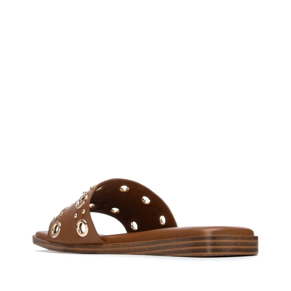 Carmela 16320301 sandale femme cuir camel plate