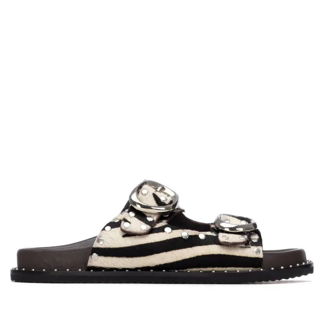 Carmela 16305604 sandale plate femme zèbre cuir