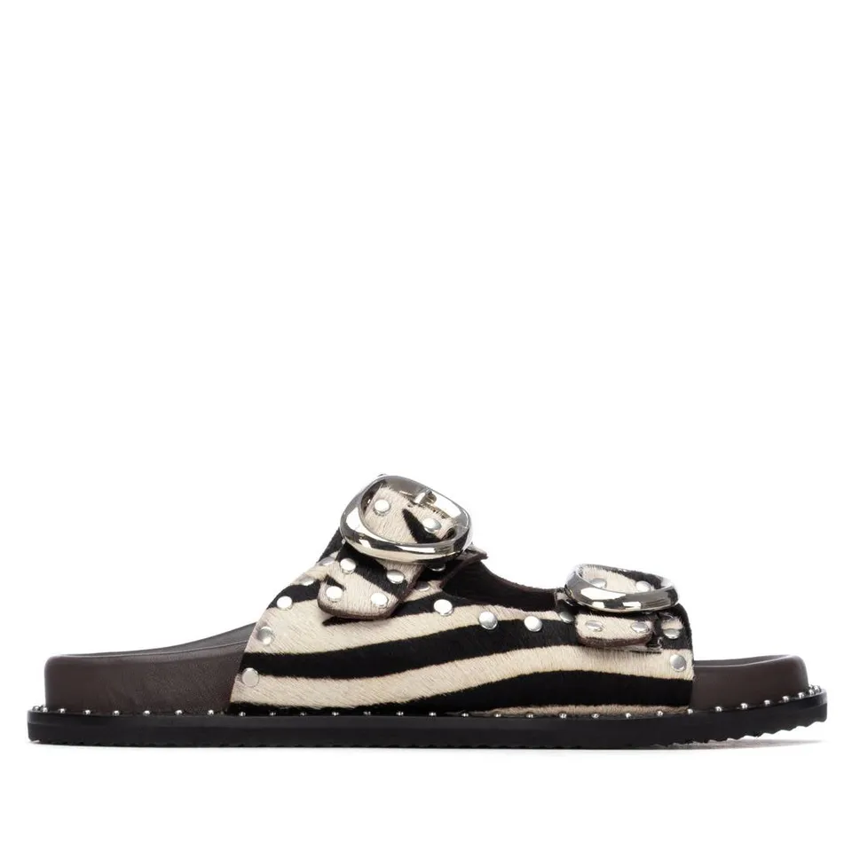 Carmela 16305604 sandale plate femme zèbre cuir
